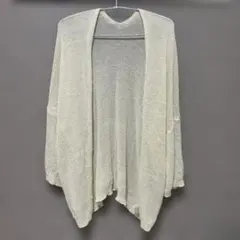 r.p.s ラメ入り 透かし編みカーディガン ベージュ M