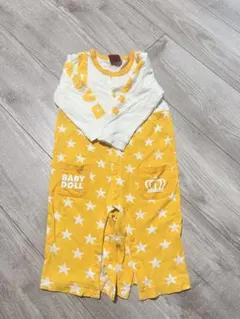 ロンパース　80サイズ　BABYDOLL 黄色　星柄　即購入可のサムネイル