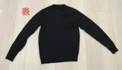 無印良品　ウール100% クルーネックセーター メンズ ブラック L