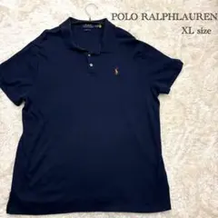 【Polo Ralph Lauren】カスタムスリム ポロシャツ XL ネイビー
