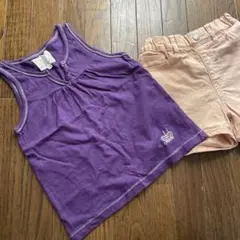紫　ノースリーブシャツ　ユニクロ　ショートパンツ　ピンク　2枚セット　110cm
