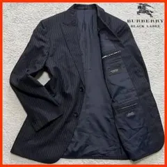 バーバリーブラックレーベル　ストライプジャケット 38R ダークネイビー