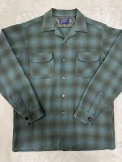 60s PENDLETON ボードシャツ 青×黒 オンブレ M