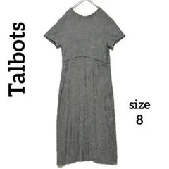 Talbots ロングワンピース　8 千鳥格子　半袖　USA製　モノトーン