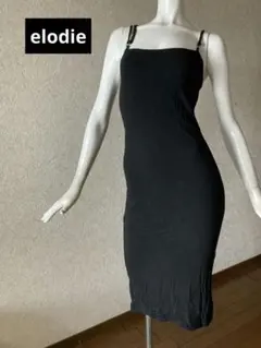 ✰elodie ブラック リブ ノースリーブ ワンピース