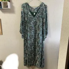 チチカカ　花柄フレアスリーブロングワンピース　ロングカーディガンのサムネイル