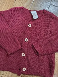 70cm H&M バーガンディ カーディガン 4-6M