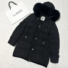 【完売品】La MODE 40 ダウンジャケット ブラック ファー アウター 黒