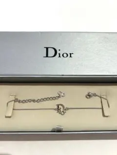 【希少・箱付き】Dior ヴィンテージロゴブレスレット　シルバー(刻印あり)