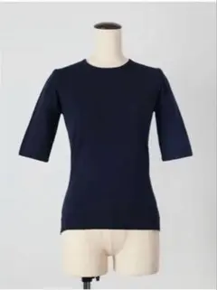 FORME フォルム☆ストレッチニット5分袖＊ネイビー＊東原亜希