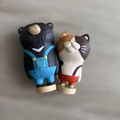 おがわこうへい アニマルフレンズ ミニチュアコレクション 猫 と 熊 ２種