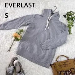 エバーラスト　ワンポイント刺繍パーカー　長袖　ユニセックス　グレー　トレーナー