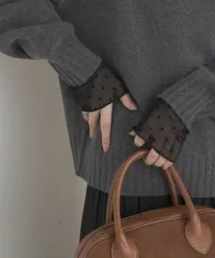 新品◆DOORS◆袖ドット柄切替ロングTシャツ《BLACK》