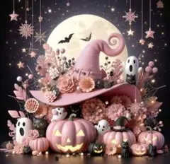 《ラウンド️⭕️》ダイヤモンドアートキット PINK HALLOWEEN