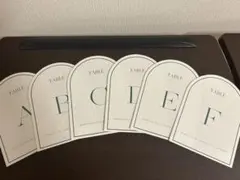 テーブルナンバー アーチ型席札 A-F 6枚セット 披露宴