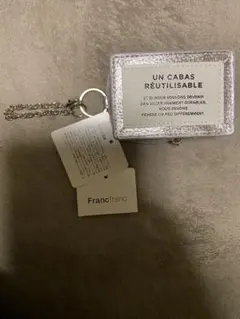 バッグチャームエコバッグ タイポ シルバー