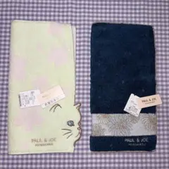 【新品/未使用】PAUL & JOE 猫の顔と桜のハンカチ2枚セット