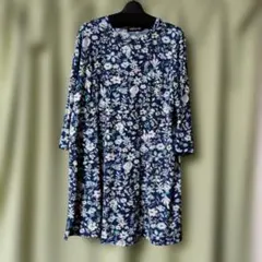 KANSAI BIS 花柄五分袖チュニック 13号LL