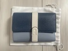 【未使用★保存袋・箱付】FURLA 三つ折り財布 ブルー/ライトブルー/ホワイト