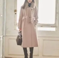 トランテアン ファー付き ロングコート チェスターコート