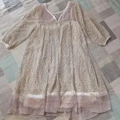 お花柄チュニックワンピース