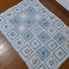 (151)手編み グラニースクエア ブランケット★匿名発送★