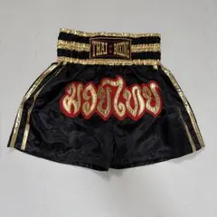 ムエタイパンツ M 新品未使用 タイ購入 キックボクシング 黒×金 格闘技