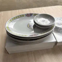 牡丹中華 楕円皿　(小皿付) Sugarlady 花柄陶器食器　 皿　10セット