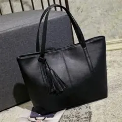 トートバッグ ブラック オールシーズン A4 男女兼用 通勤 通学 まち広