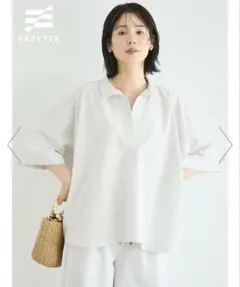 新品タグ付き　coca とろみサッカースキッパードルマンブラウス　Mのサムネイル