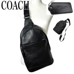 【美品/人気商品】コーチ ボディーバッグ ショルダーバッグ ブラック レザー