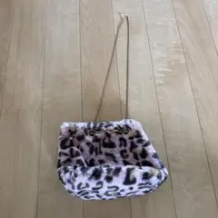 レオパード柄ファーショルダーバッグ