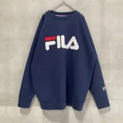 FILA スウェット　トレーナー　ビッグロゴ　ワッペン　XL 刺繍ロゴ　古着