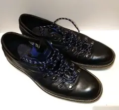 ★美品★LANVIN ブラックネイビーレザースニーカー 約27.5