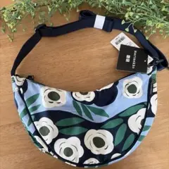 marimekko ❎UNIQLO ブルー ラウンドミニショルダーバッグ　新品