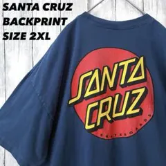 サンタクルーズ Tシャツ 2XL ネイビー 紺 バックプリント スケーター 古着のサムネイル