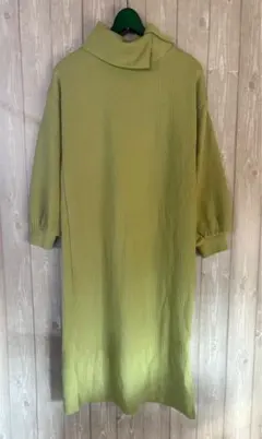 【9947】DISCOAT ハイネック ワンピース フリーサイズ　グリーン