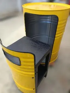 ドラム缶　リメイク大型　オブジェ　ディスプレー置物　オレンジ　店舗用品　店舗飾り craft032_01.jpg