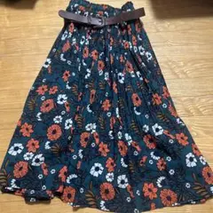 森ガールフラワープリントフレアスカート coquette レトロ