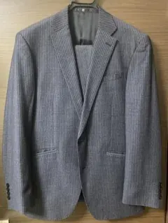 ビジネススーツ　１７５－Ａ６　ネイビー　ストライプ　総裏地　秋冬