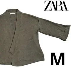 【即日発送】ZARA オリーブグリーン ニットカーディガン M