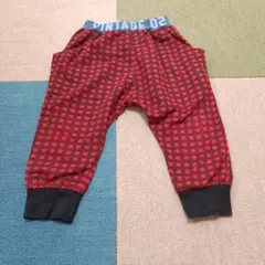 VINTAGE 02 赤と黒のチェック柄パンツ 120センチ　西松屋