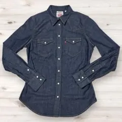 【美品】Levi's デニム ウエスタンシャツ XSサイズ　ブルー 長袖