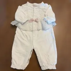 petit main ライトブルー ツーウェイ・ドレスオール ロンパース