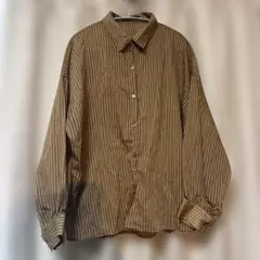 GORG ブラウンストライプ　シアーシャツのサムネイル