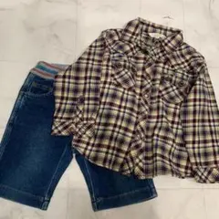 【ベビー】HusHusH ネルシャツ F.O.KIDS ハーフパンツ 90のサムネイル