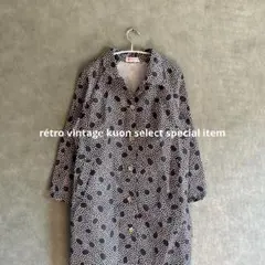 昭和レトロスプリングコート　水玉模様　ドット　ヴィンテージ　レトロ　春アウター