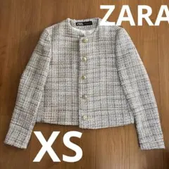 ZARA ボタンディティール付きテクスチャー入り生地ブレザー　XS
