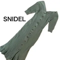 SNIDEL スナイデル リブ　ニットワンピース 半袖 フリーサイズ オリーブ