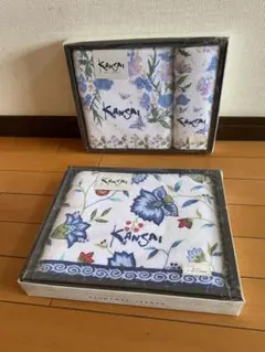 KANSai 花柄タオルセット　バスタオル2枚&フェイスタオル1枚　新品のサムネイル